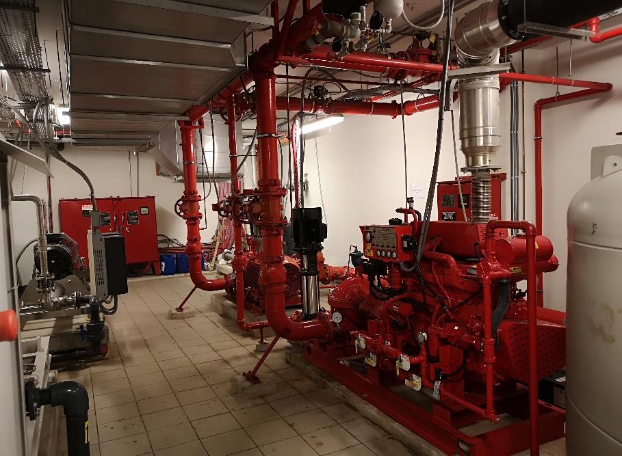 Diesel fire-pump set - pump room
